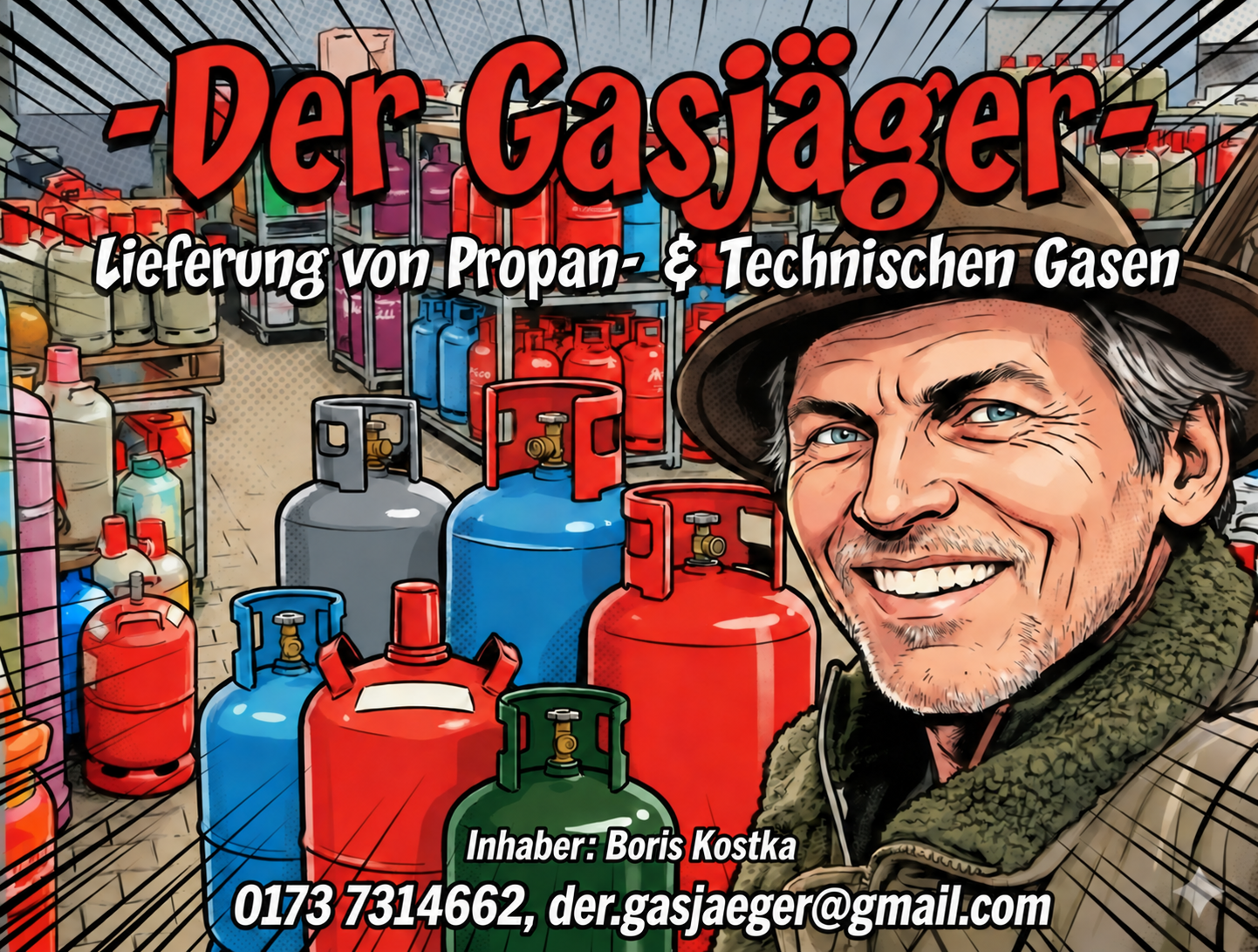 Der Gasjäger – Inhaber Boris Kostka, Lieferung von Propan- und technischen Gasen